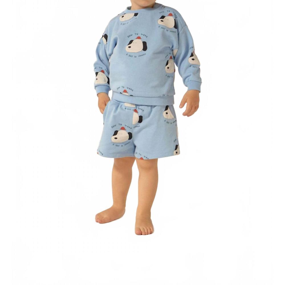 NEW THE CAMPAMENTO kids dogs shorts in light blue